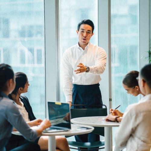 Unigroup Asia moving company staff having a meeting.